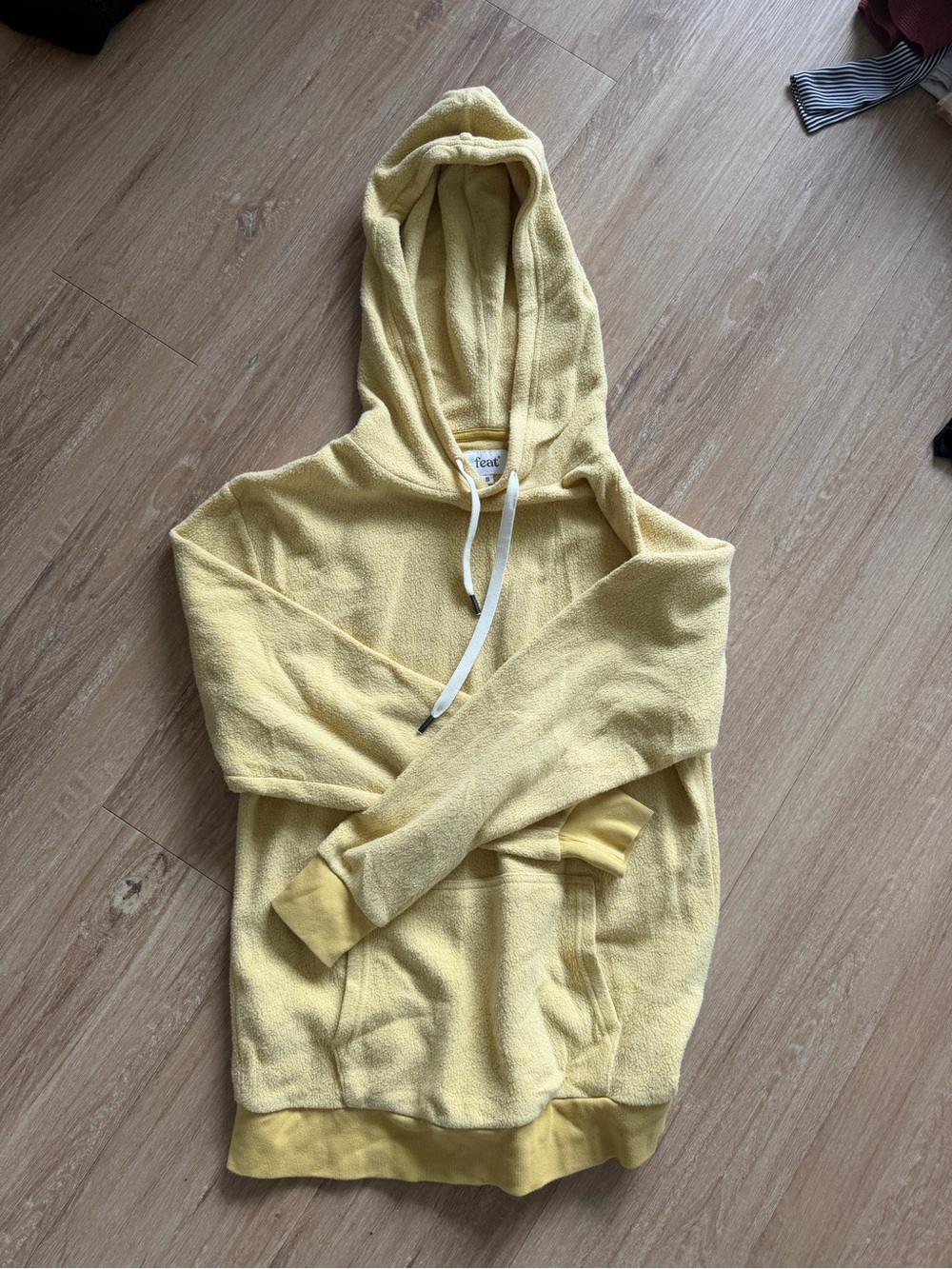 Women's Soft Yellow Hooded Terry Pullover Sweatshirt